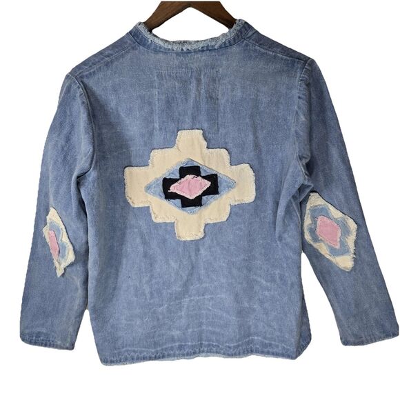 La Jabalcuza Artsy Handmade Denim Jacket Boho - Picture 7 of 7